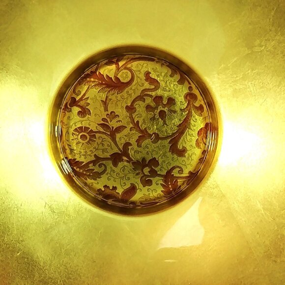 Glass Centerpiece Bowl Decorative Tabletop Display Large Deep Gold 13.25" - Picture 6 of 6